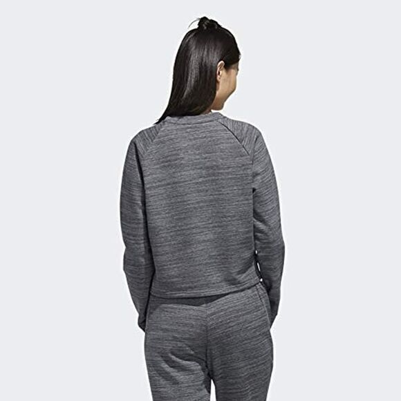 Adidas Heather Gray Black French Terry Sweatshirt - Picture 5 of 5